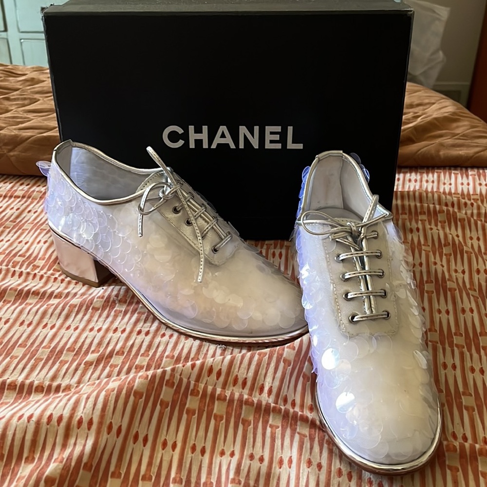 Chanel sequin oxfords